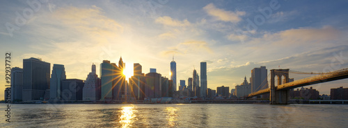Panoramic view of Manhattan at sunrise #92937732