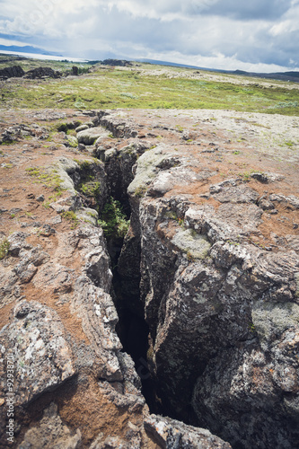 earthquake crack in thingvellir national park, Iceland