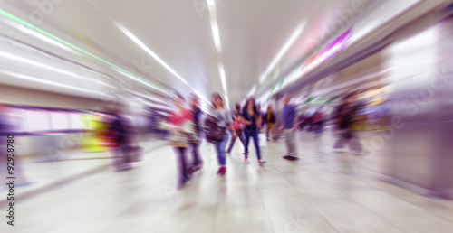 colorful people on busy street in motion, © babaroga