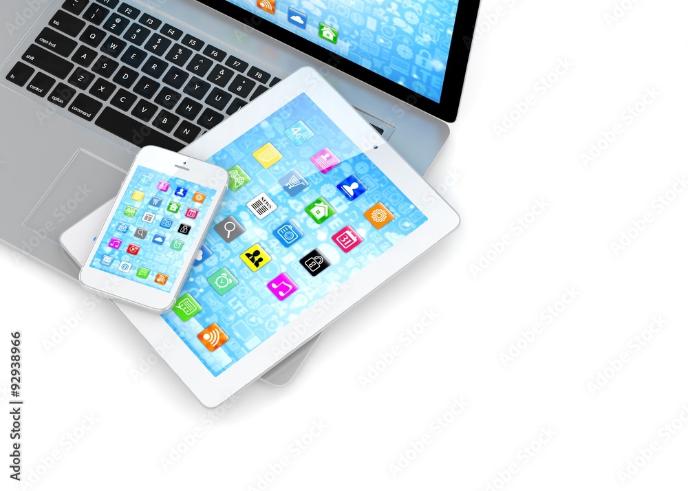 Laptop, phone and tablet pc. Laptop, phone and tablet pc.