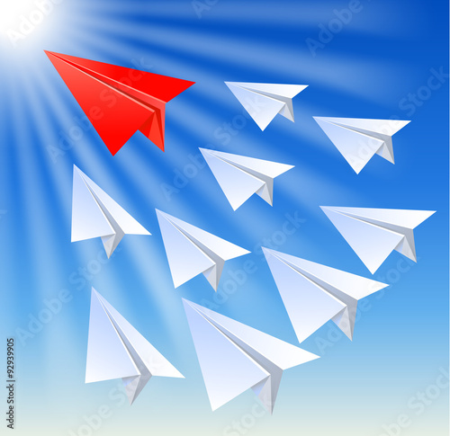Paper planes follow their leader