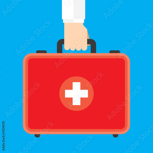Hand Holding First Aid Box