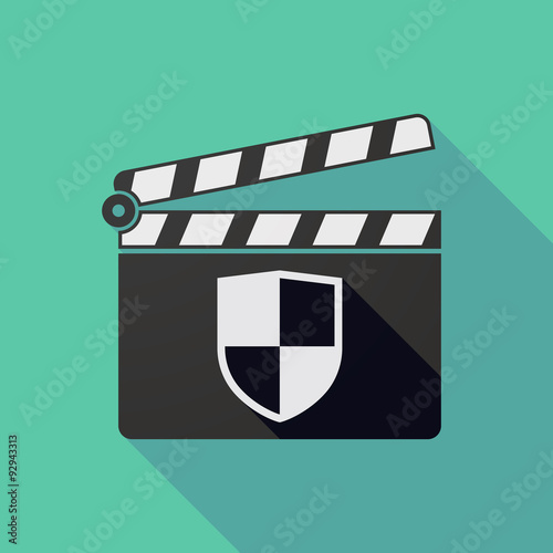 Long shadow clapper board with a shield