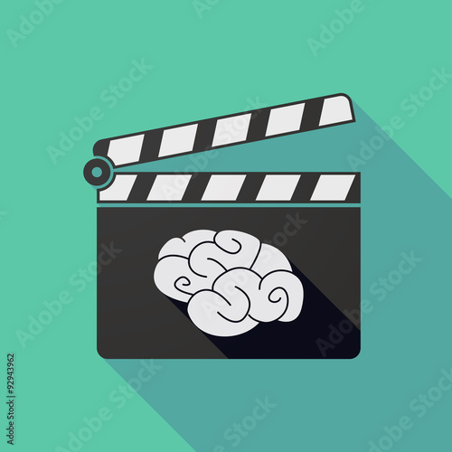 Long shadow clapper board with a brain
