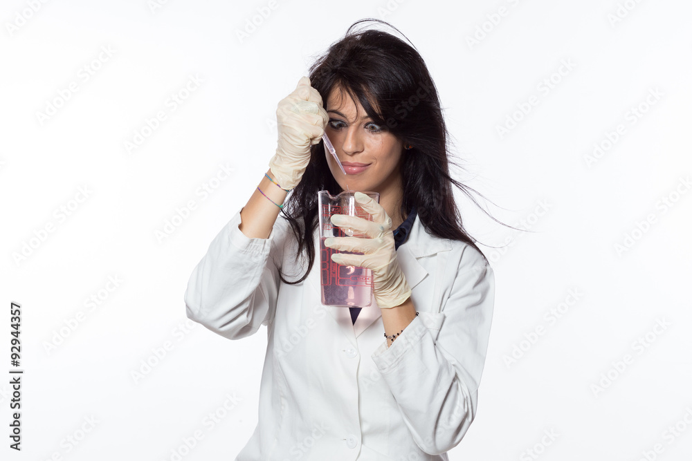 crazy biologist student isolated on white background crazy biologist student isolated on white background