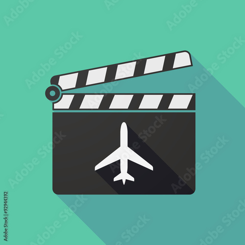 Long shadow clapper board with a plane