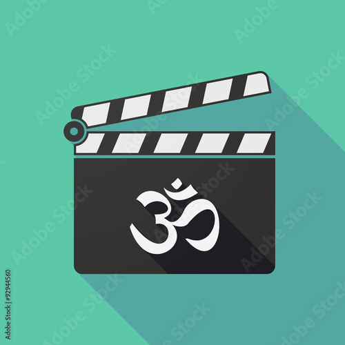Long shadow clapper board with an om sign