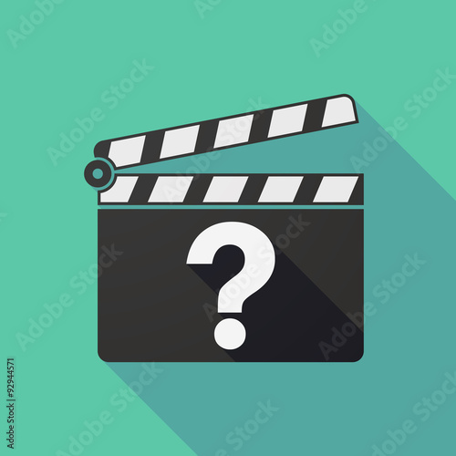 Long shadow clapper board with a question sign