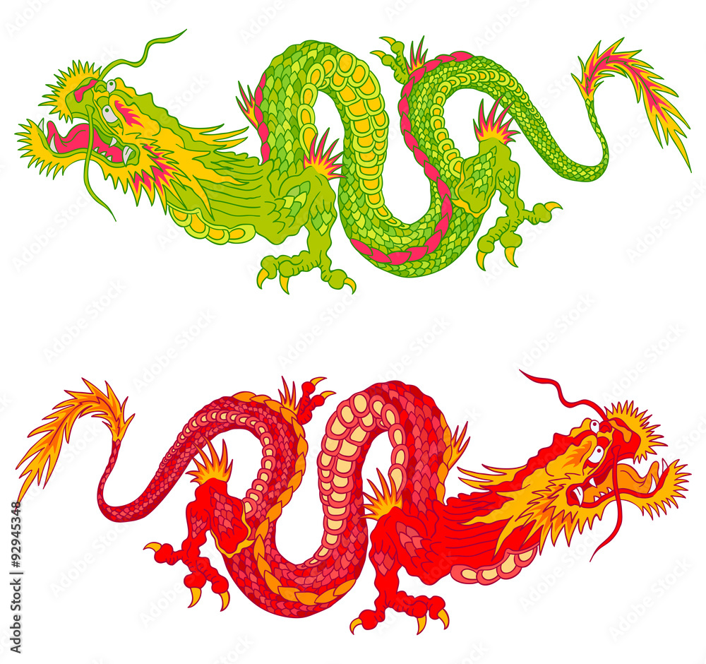 Obraz premium chinese dragons