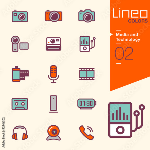 Lineo Colors - Media and Technology icons