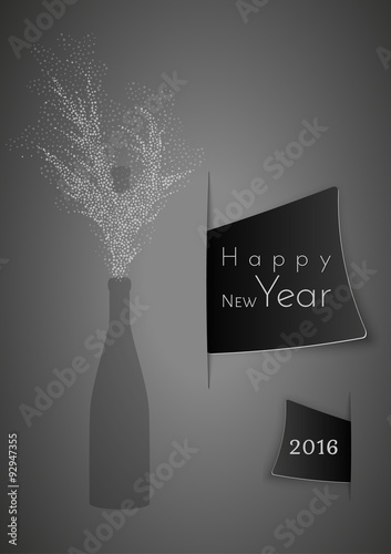 champagne and wish to happy new year
