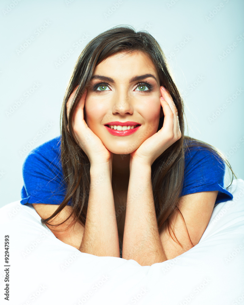 Woman bed relaxed. Beauty