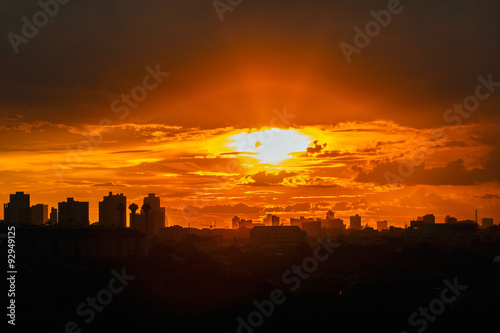Last light at city of Bangkok