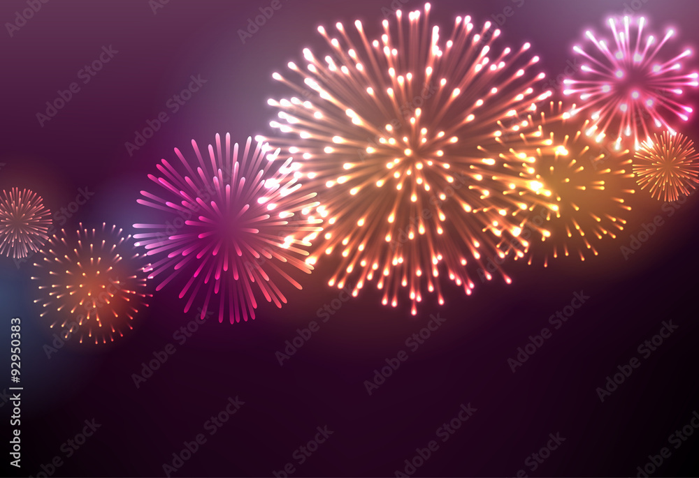 Obraz premium Festive colour firework background.