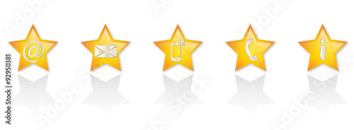 Icon Set Sterne Kontakt Faq