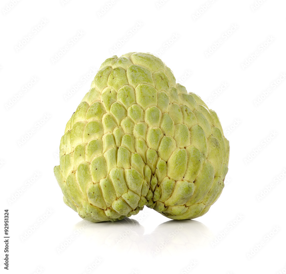 Sugar Apple (custard apple, Annona, sweetsop) on white backgroun Sugar Apple (custard apple, Annona, sweetsop) on white backgroun