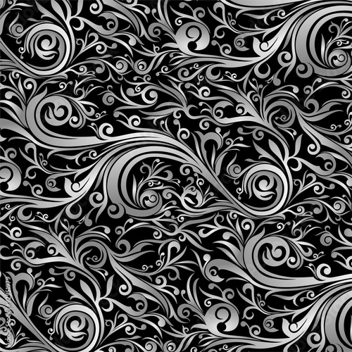 Wallpaper Abstract Batik Tribal and Swirl Ornament