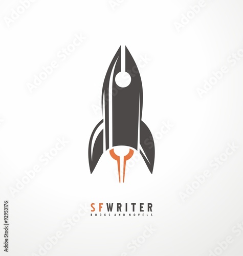 Creative symbol concept with pen and rocket