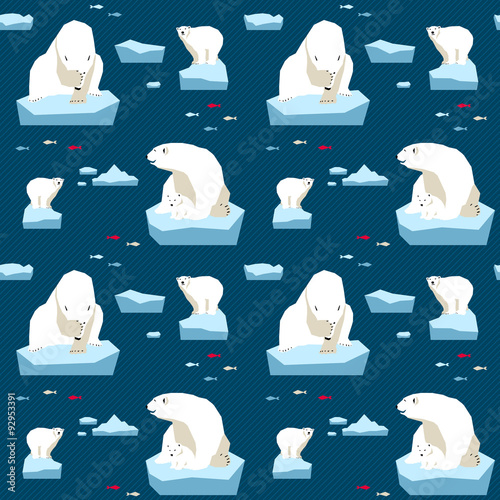 White bear seamless pattern