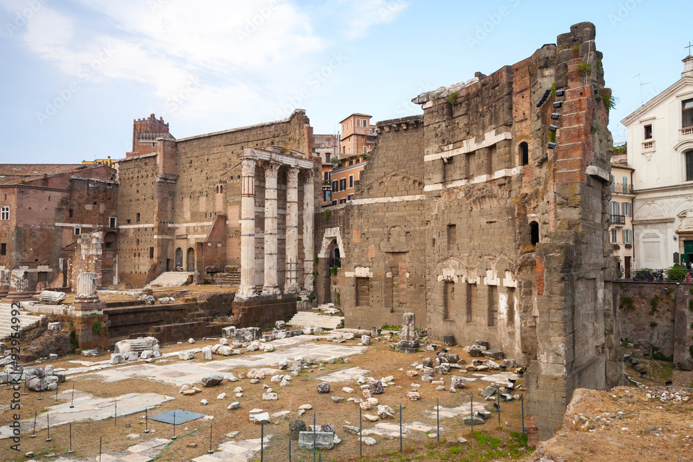 Remains of old Imperial forums in Rome, Italy