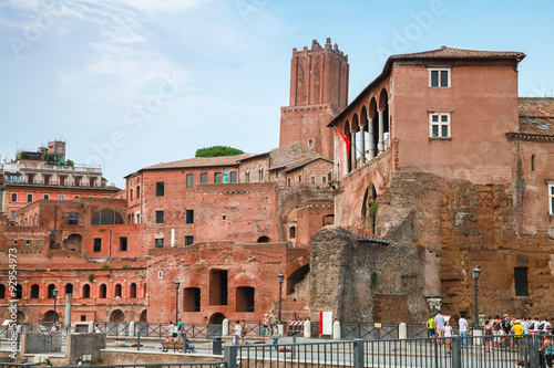 Remains of Imperial forums in Rome Italy