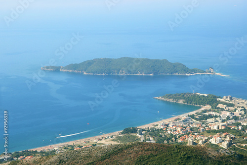 Fototapeta Naklejka Na Ścianę i Meble -  Budva, Montenegro, Balkans. Sea view. Adriatic sea. Riviera. Budva old town. 