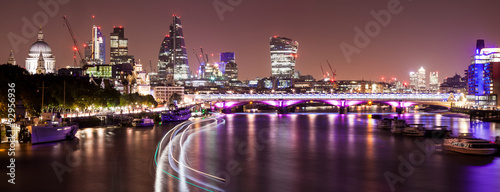 Financial district at night, London, England, UK #92956936