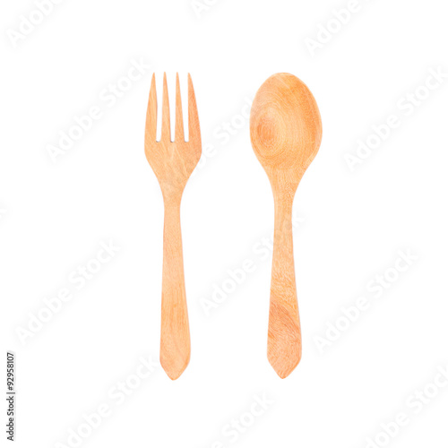 Wooden spoon and fork