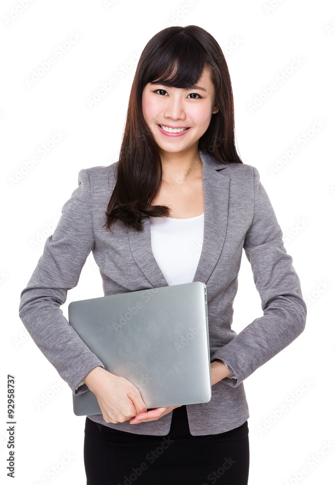 Young businesswoman hold with laptop cmputer Young businesswoman hold with laptop cmputer