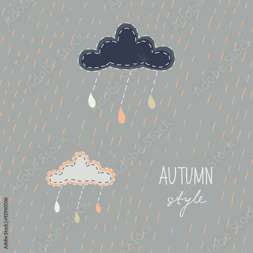 Autumn background with rain drop pattern.