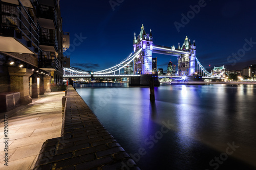 Tower Bridge at night, London, England, UK #92960777