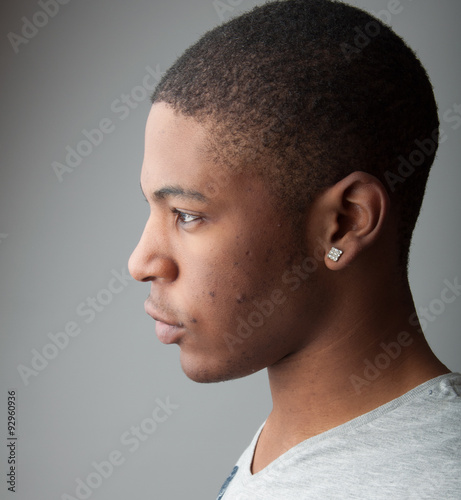Close up Headshot portrait of a handsome black man