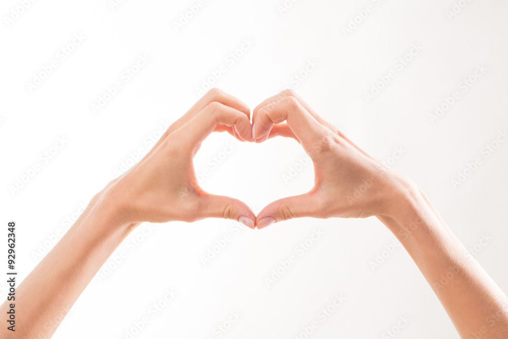 Fototapeta premium Woman's hand demonstrating romantic relations