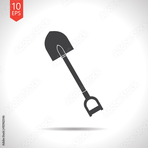 Vector color flat shovel icon