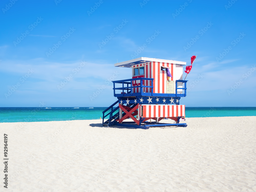 Obraz premium Słynna chata ratownika w South Beach w Miami