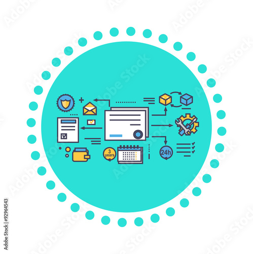 Icon Flat Style Design Quality Service