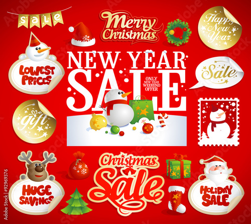 Christmas and New year sale designs, banners.
