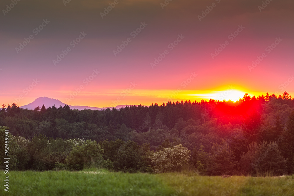Vibrant sunset around Lake Constance, Germany Vibrant sunset around Lake Constance, Germany