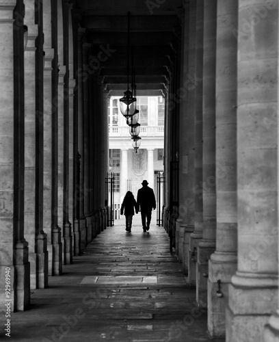 Silhouette walking in Paris