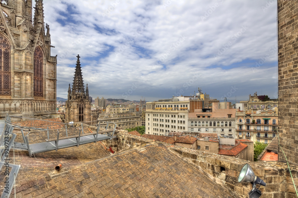 View from Barcelona Cathedral, Spain