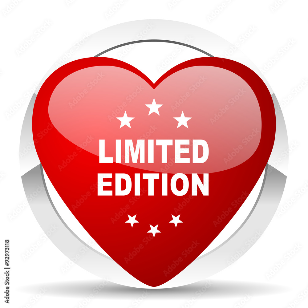limited edition red heart valentine icon on white background limited edition red heart valentine icon on white background