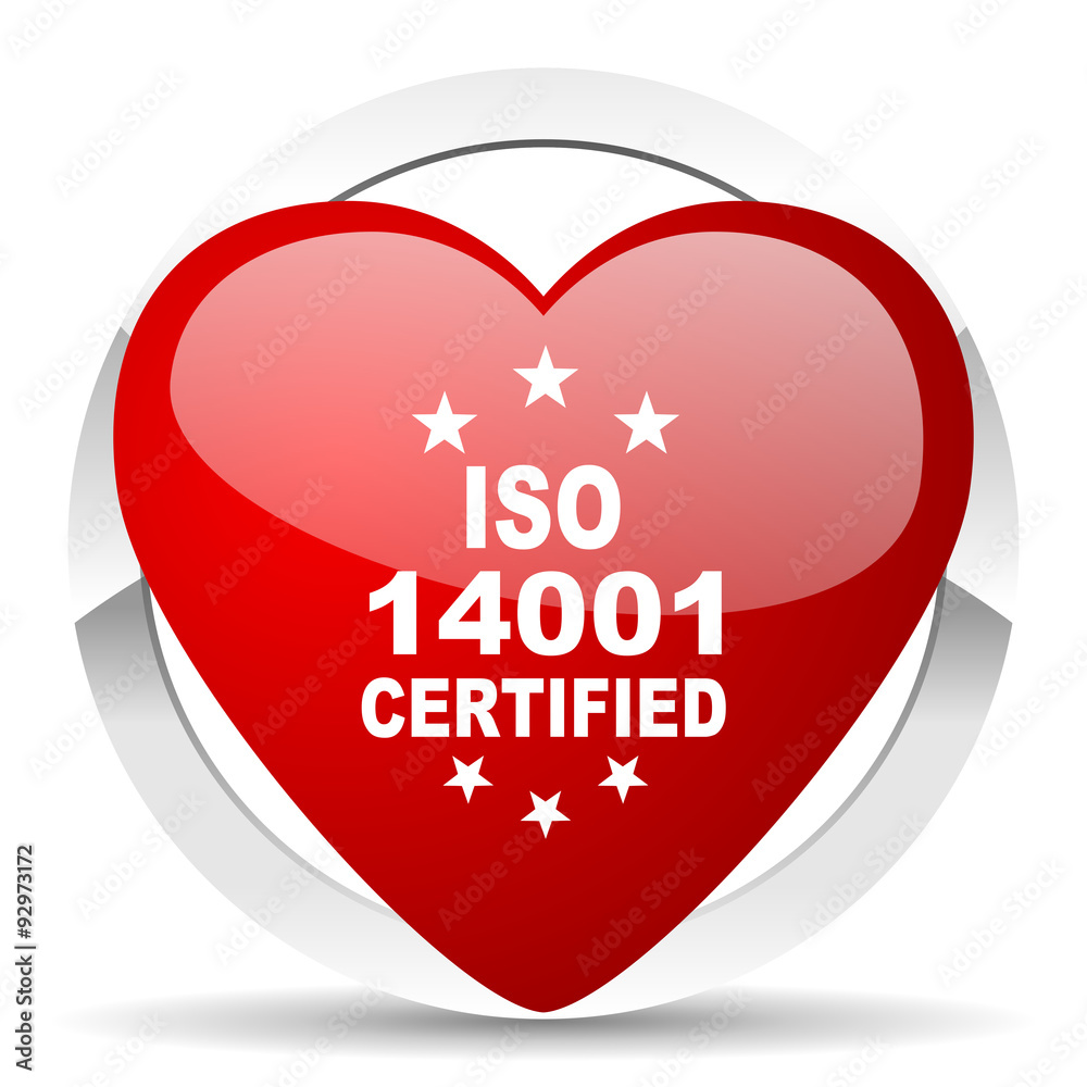 iso 14001 red heart valentine icon on white background iso 14001 red heart valentine icon on white background