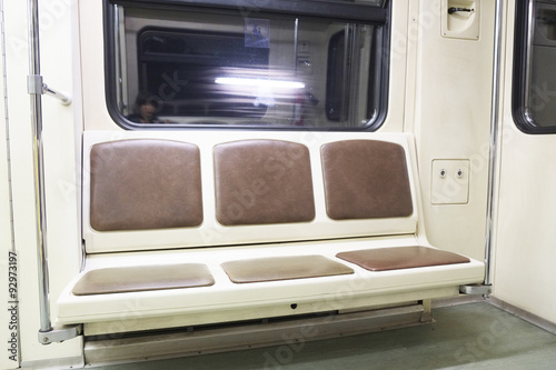 The image of empty subway carriages