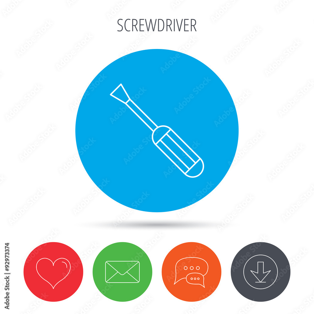 Screwdriver icon. Repair or fix tool sign. Screwdriver icon. Repair or fix tool sign.