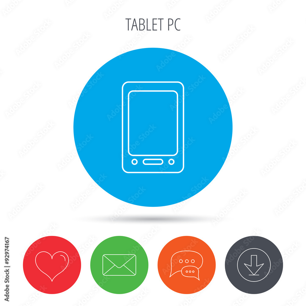 Tablet PC icon. Touchscreen pad sign. Tablet PC icon. Touchscreen pad sign.