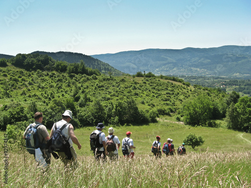 Pilgrims on their way to St. Ivo church in Central Bosnia