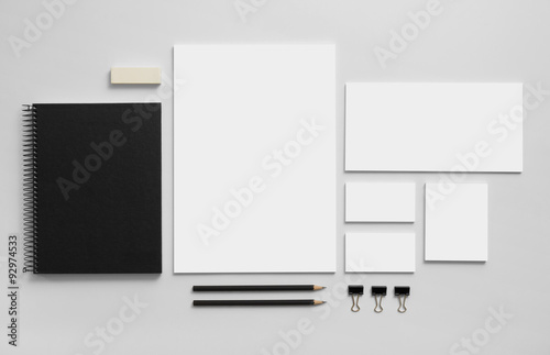 Mockup business brand template on gray background.