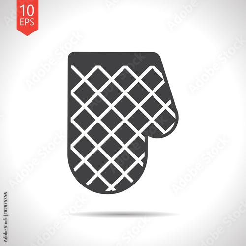 Vector retro flat kitchen glove and potholder