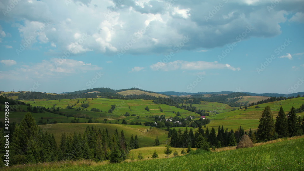 Time lapse of clouds and beautiful green fields Time lapse of clouds and beautiful green fields