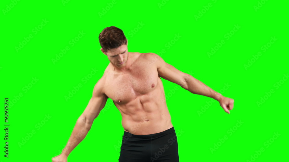 Muscular man flexing his muscles Muscular man flexing his muscles
